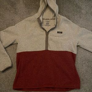 LL Bean pullover fleece hoodie sweatshirt womens size xl
